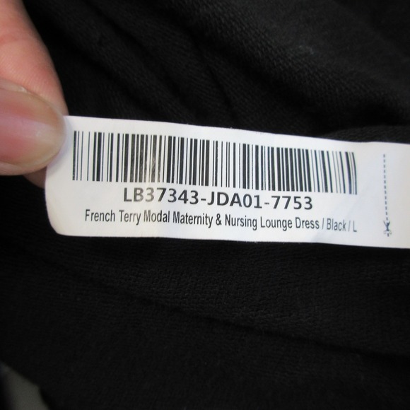 Quince French Terry Modal Maternity Nursing Lounge Dress Black L Comfort 512 - Picture 5 of 11